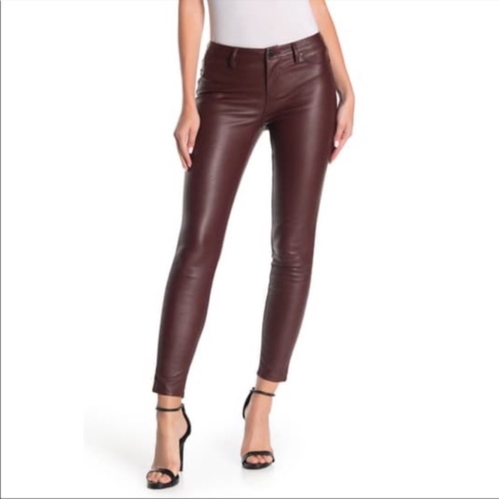 NWT BlankNYC Faux Leather Pants in Red Burgundy SIZE 30